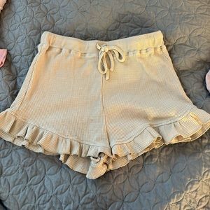 Princess Polly ruffle waffle knit shorts